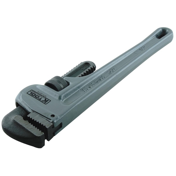 K-Tool International 14" L 2-5/8" Cap. Aluminum Aluminum Pipe Wrench, 2-5/8"Capacity, 14" - KTI-49114