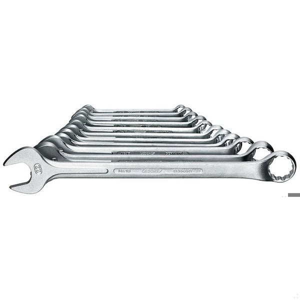 Gedore Combination Wrench Set, 11 pcs., 8-22mm, Finish: Chrome plated - 1 B-011
