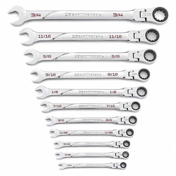 Gearwrench 11 Piece 120XP™ Universal Spline XL Flex Head Ratcheting Combination SAE Wrench Set - 86247