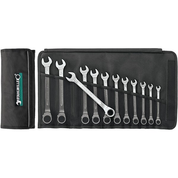Stahlwille Tools Set combination ratcheting Wrench OPEN-RATCH No.17/12 12-pcs. - 96411712