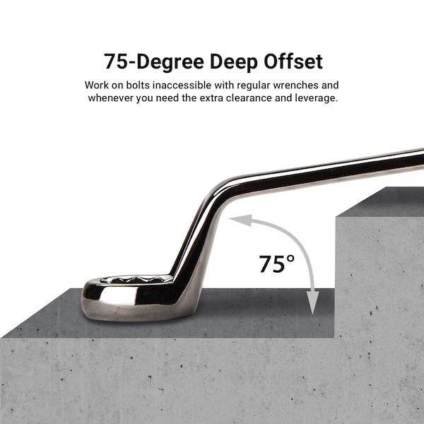 Capri Tools 20 mm x 22 mm 75-Degree Deep Offset Double Box End Wrench - CP11950-2022