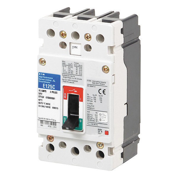 Eaton Molded Case Circuit Breaker, EG Series, 30A, 3 Pole, 347/600V AC, 35kA at 240V AC - EGE3030FFG