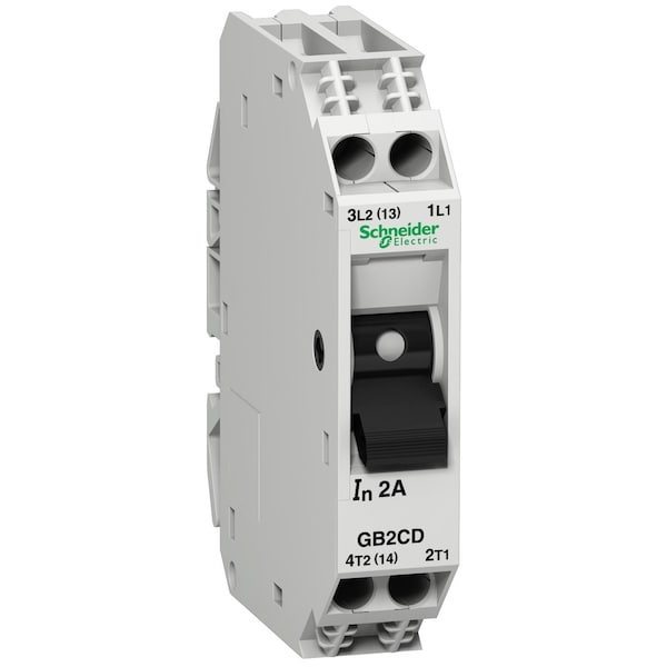 Schneider Electric Circuit Breaker, GB2 Series, 2A, 1 Pole, 250/277V AC, 15kA at 240V AC - GB2CD07