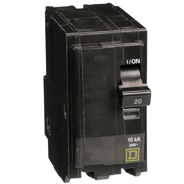 Square D Miniature Circuit Breaker, QO Series, 20A, 2 Pole, 120/240V AC, 10kA at 120/240V AC - QO220H