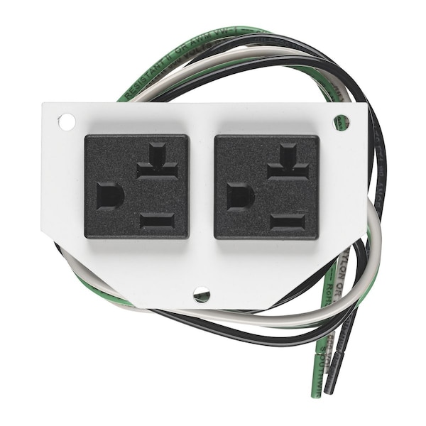 Hubbell Wiring Device-Kellems Recessed 10" Series, Sub Plate, 1/2 Perimeter, PreWired Duplex, 24" Leads - S1R10PSPZ