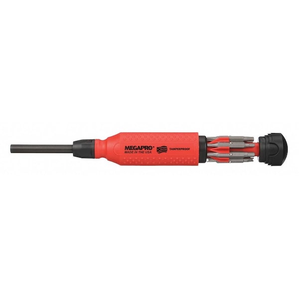Megapro Multi-Bit Screwdriver, Drive Size 1/4 in, Hex Pin, Spanner, Star Pin Bit Style, Black Oxide, 8-Piece - 151TP-B