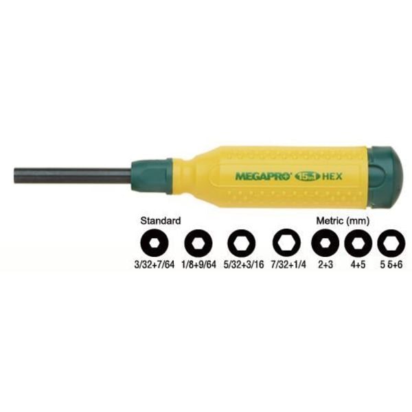 Megapro Hex Bit 8 1/2 in, Drive Size: 1/4 in , Num. of pieces:8 - 151HX-B