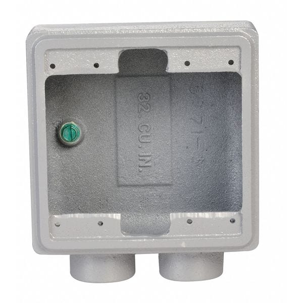 Appleton Electric Weatherproof Electrical Box, 32 cu in, FSS Box Type, 2 Gangs, Malleable Iron - FSS-2-50