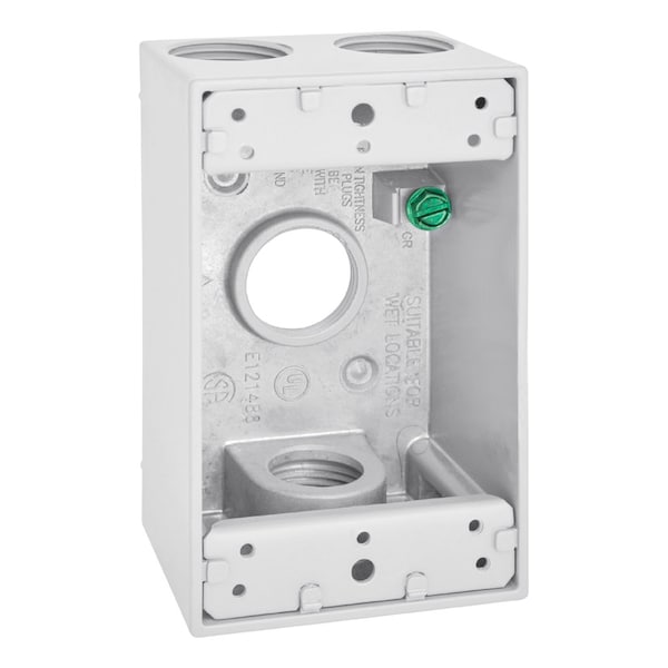 Sigma Electric Electrical Box, Outlet Box Type, 1 Gang, Die-Cast Metal - 14251WH
