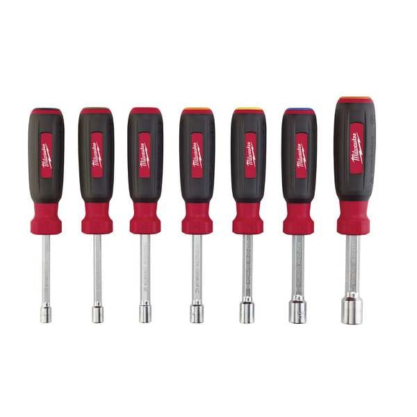 Milwaukee Tool 7 PC Magnetic HollowCore Metric Nut Driver Set - 48-22-2517