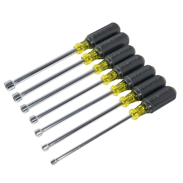 Klein Tools Nut Driver Set, Magnetic Nut Drivers, 6-Inch Shafts, 7-Piece - 647M