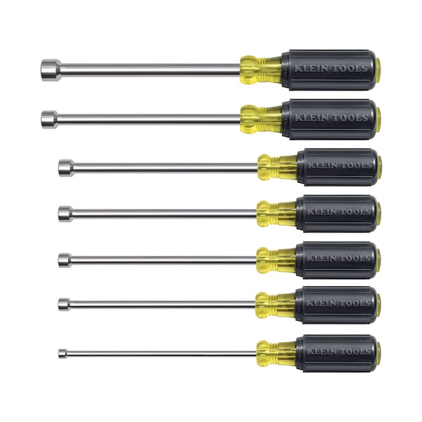 Klein Tools Nut Driver Set, Magnetic Nut Drivers, 6-Inch Shafts, 7-Piece - 647M