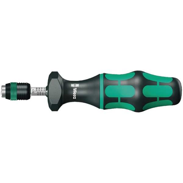 Wera Torque Screwdriver, Adjustable, 1/4 in Tip Size, Scale Range 11 to 29 in-lb, Specialty Tip - 05074711001