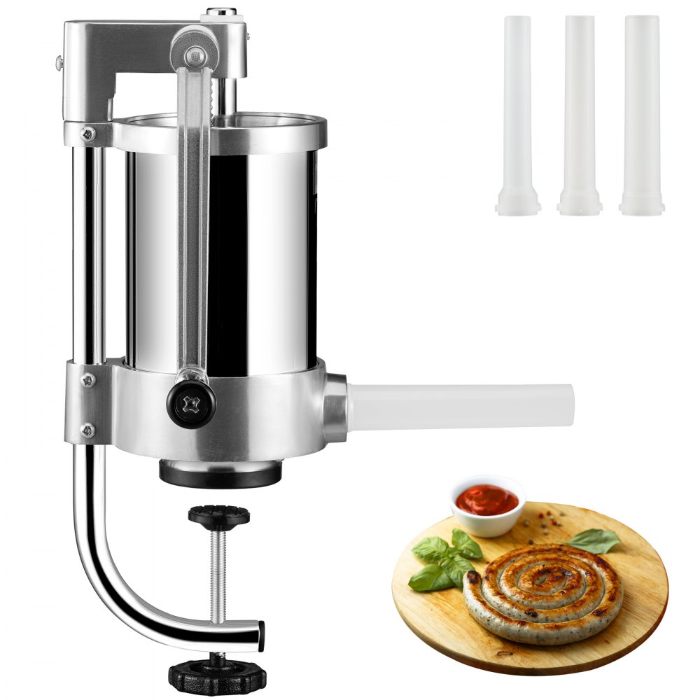 VEVOR Sausage Stuffer 2.5LBS/1.5L Capacity Homemade Sausage Maker Stainless Steel - SDLSBXGGC15L18HO0V0