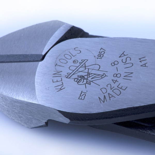 Klein Tools 8 1/8 in High Leverage Diagonal Cutting Plier Standard Cut Oval Nose Uninsulated - D248-8