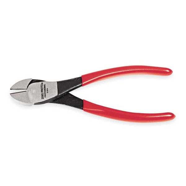 Proto 7 3/8 in Diagonal Cutting Plier Flush Cut Oval Nose Uninsulated - J209G
