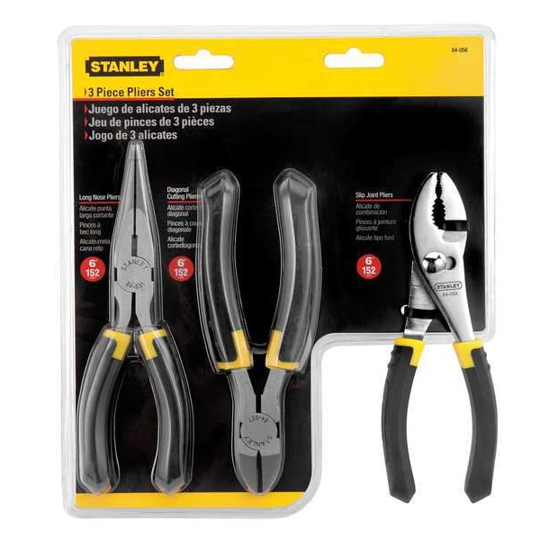 Stanley 3 Piece Bi-Material Grip Plier Set Slip-Resistant Bi-Material Handle - 84-056