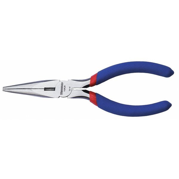 Westward 6 in Long Nose Plier, Side Cutter Dipped Handle - 1UKJ9