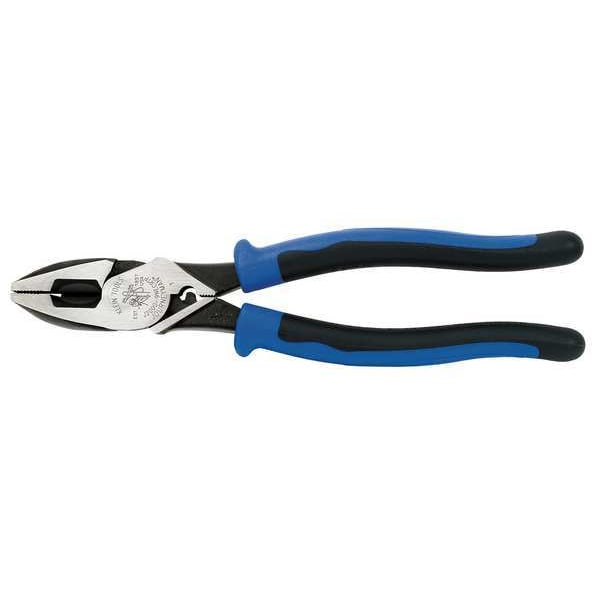 Klein Tools 9 1/2 in 2000(TM) Linemans Plier High Leverage w/ Fish Tape Puller, Wire Crimper, Steel - J2000-9NECRTP