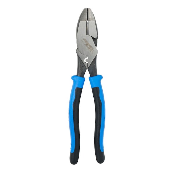 Klein Tools 9 1/2 in 2000(TM) Linemans Plier High Leverage w/ Fish Tape Puller, Wire Crimper, Steel - J2000-9NECRTP