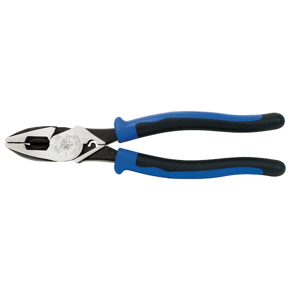 Klein Tools 9 1/2 in 2000(TM) Linemans Plier High Leverage w/ Fish Tape Puller, Wire Crimper, Steel - J2000-9NECRTP