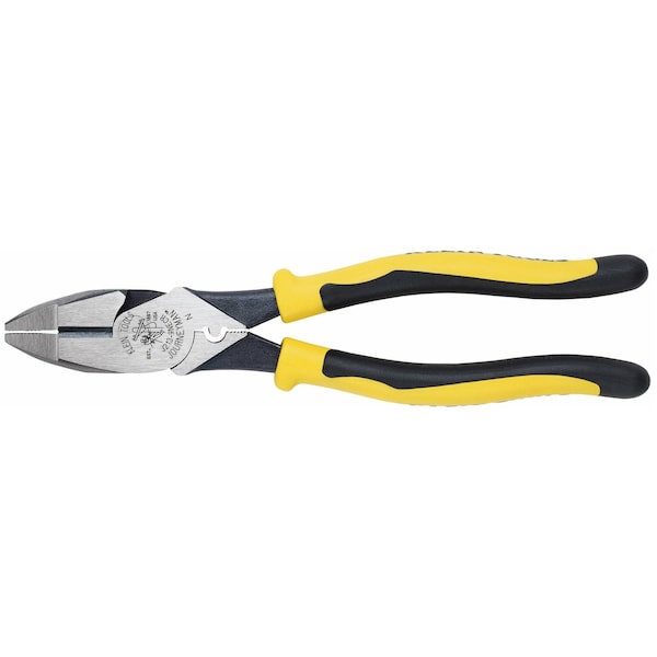 Klein Tools 9 1/2 in Journeyman(TM) Linemans Plier High Leverage w/ Wire Crimper, Steel - J213-9NECR