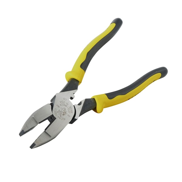 Klein Tools 9 1/2 in Journeyman(TM) Linemans Plier High Leverage w/ Wire Crimper, Steel - J213-9NECR