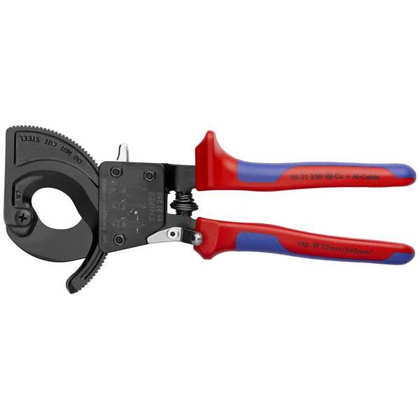 Knipex 10" Ratchet Action Cable Cutter, Center Cut - 95 31 250 SBA