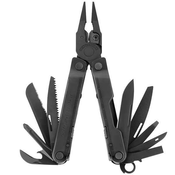 Leatherman Rebar Multi-Tool, Blade Type Serrated, Blade Length 2 7/8 in Black Oxide, 17 Functions - 831553