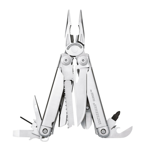 Leatherman 3-1/8 in. Stainless Steel Serrated Blade Surge Multi-Tool with 21 Functions - 830158