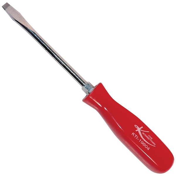 K-Tool International Slotted Screwdriver, w/Red Handle 4" - KTI-19804