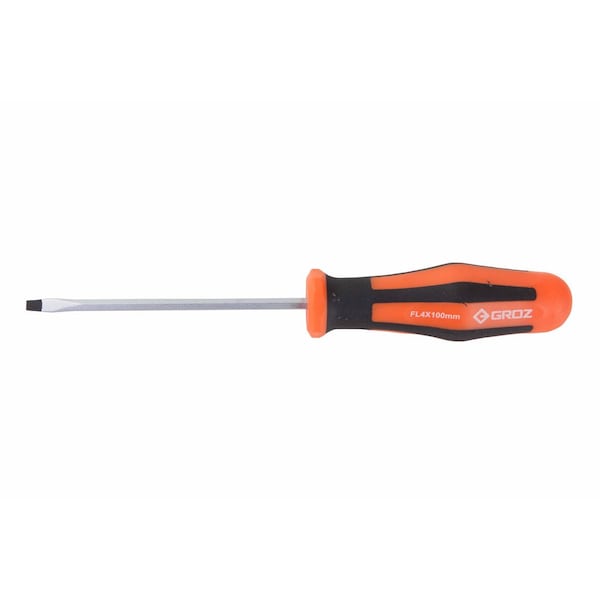 Groz Screwdriver, Slotted, Steel, SL1 - 33739