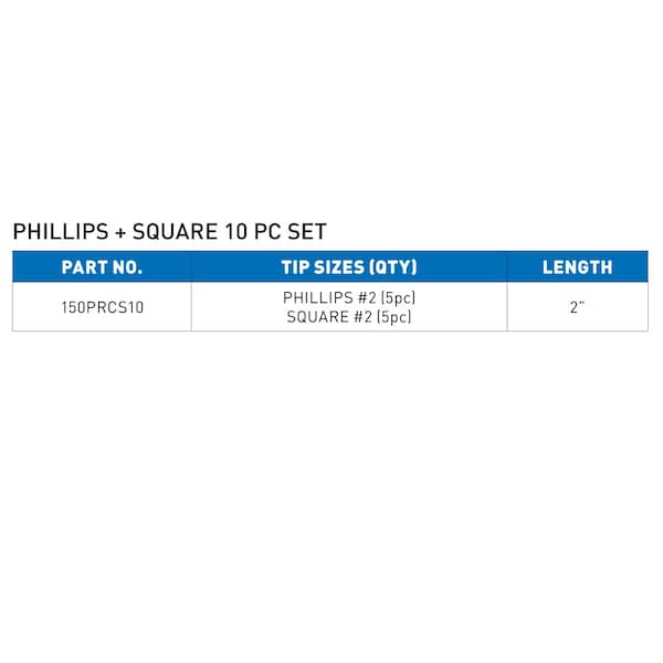 Vega Phillips and Square Carabiner Set, 10 pc, 4 in Length, S2 Steel - 150PRCS10