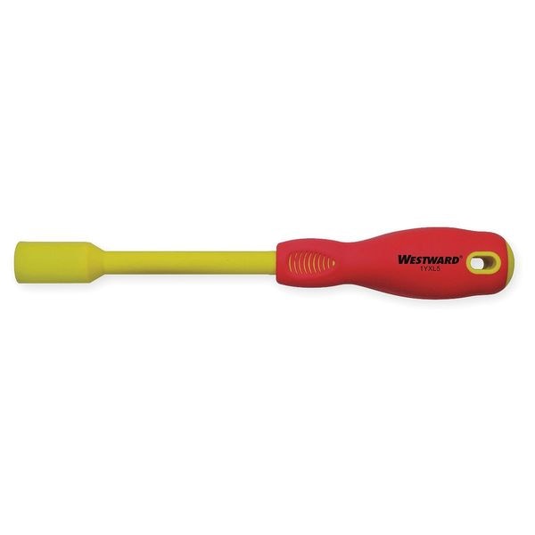 Westward Nut Driver, 1/2 in., Hollow, Ergo, Ins, 5 in. - 1YXL5