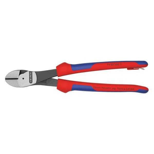 Knipex 10 in 74 High Leverage Diagonal Cutting Plier Standard Cut Oval Nose Uninsulated - 74 02 250 T BKA