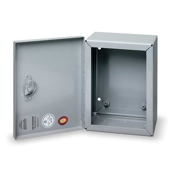 Wiegmann Carbon Steel Electrical Enclosures, 6 in H, 4 in D, 6 in W, NEMA 1, Hinged - N1C060604