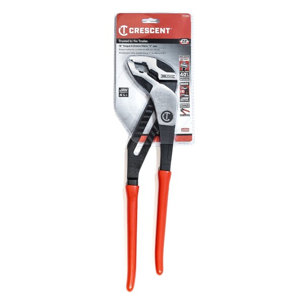 Crescent 16-1/2" Z2 K9™ V-Jaw Dipped Handle Tongue and Groove Pliers - RTZ216V