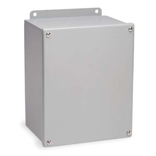 Wiegmann Carbon Steel Electrical Enclosures, 10 in H, 4 in D, 8 in W, NEMA 12, Screw On - B100804SC