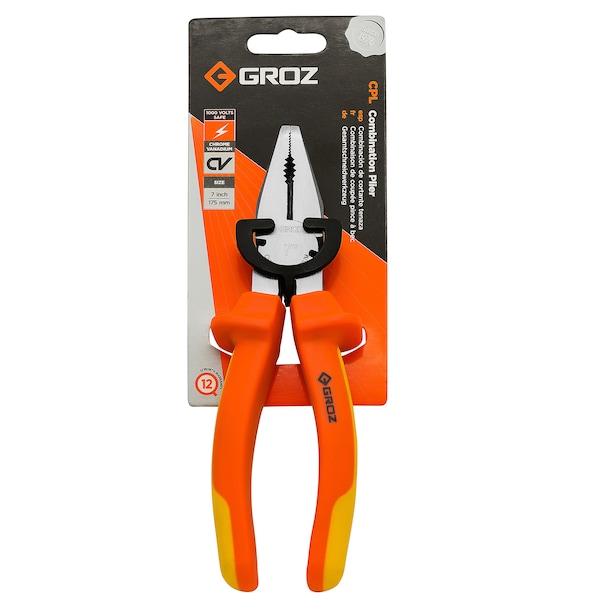 Groz 1 Piece Combination Pliers, CV Steel Shock-Proof, Anti-Slip Handle - 31531
