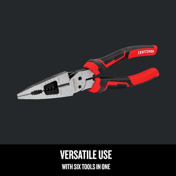Craftsman Long Nose Pliers, 8", 6-in-1 - CMHT81715