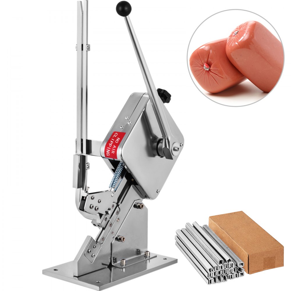 VEVOR U-shape Sausage Clipper Clipping Machine, Manual Sausage Clipper, Portable Clipping Machine with 8000PCS U-shape Clips, for Supermarkets Bakeries Cafe Shops - DKJSDUXD2HK000001V0