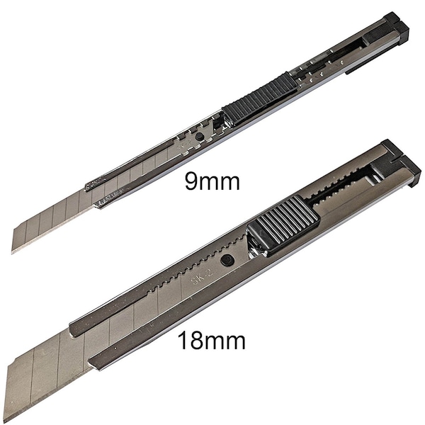 Electriduct Precision 9mm Blade Metal Utility Knife, PK 10 - TL-ED-KM9-10PK-SV
