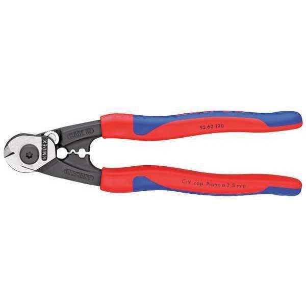 Knipex 6mm Wire Rope Cutters, Comfort Grip - 95 62 190 SBA