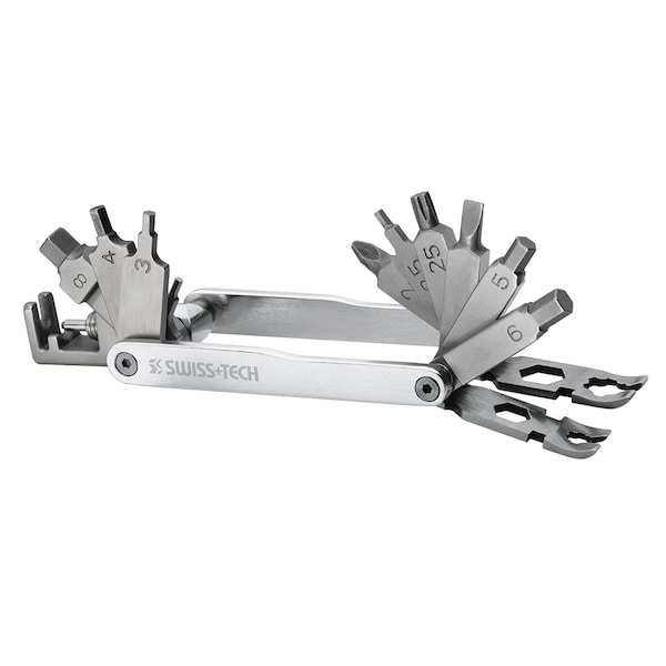 Prime-Line SWISS+TECH Bicycle Multi-Tool Kit 20-in-1 for Bike Repair, Sports, Camping Single Pack - ST35060