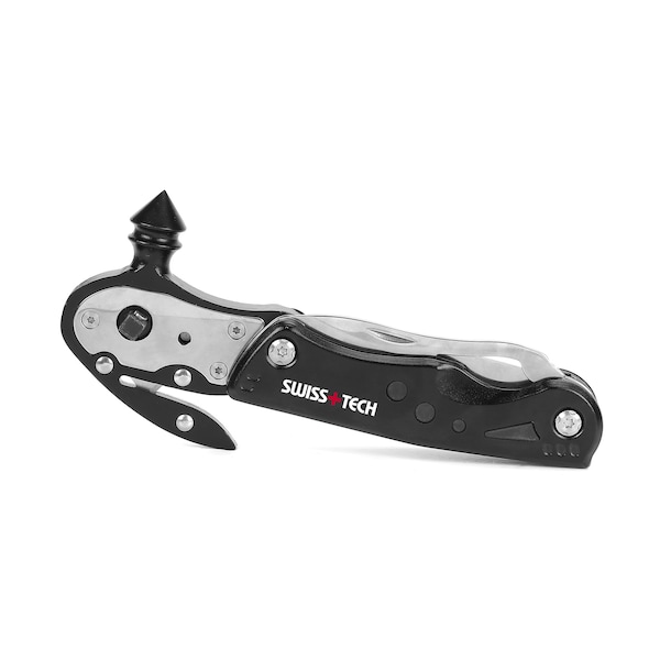 Prime-Line SWISS+TECH 17-in-1 Multi-Tool w/Emergency Glass Breaker Hammer Single Pack - ST022004