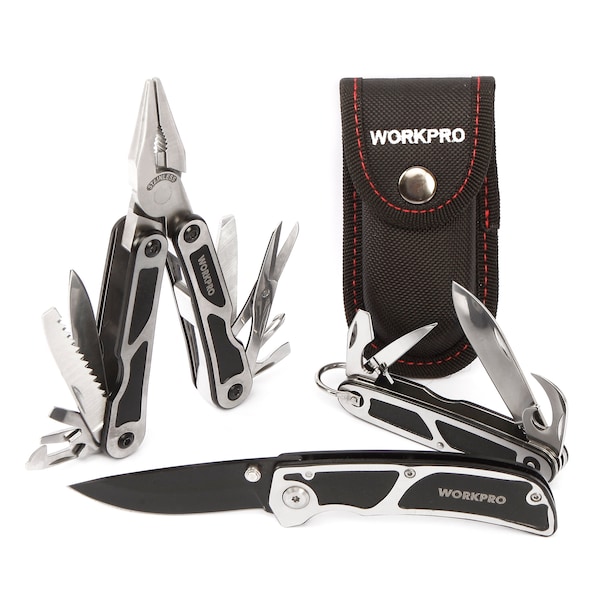 Prime-Line WORKPRO W000316 3-Piece Multi-Tool Set, Stainless Steel Construction Single Pack - W000316