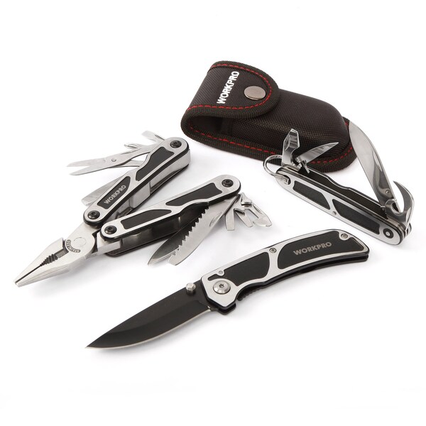 Prime-Line WORKPRO W000316 3-Piece Multi-Tool Set, Stainless Steel Construction Single Pack - W000316