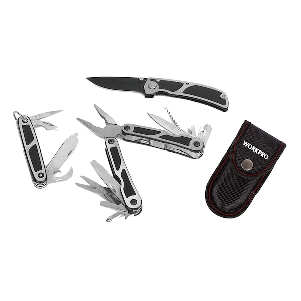 Prime-Line WORKPRO W000316 3-Piece Multi-Tool Set, Stainless Steel Construction Single Pack - W000316