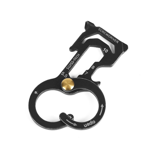 Prime-Line SWISS+TECH 8-in-1 Every Day Carry EDC Multi-Tool, w/Carabiner Clip Single Pack - ST029016