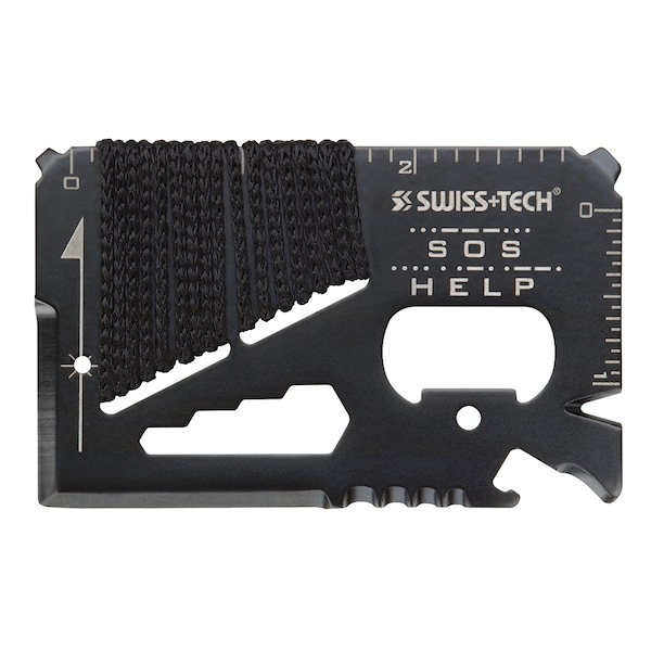Prime-Line SWISS+TECH 17-in-1 Wallet Multi-Tool with Screwdrivers, Wrenches, Rope Cutter, Knives Single Pack - ST33329